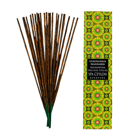Lemongrass & Mandarin - Aromaveda Incense Sticks, Home Aroma, SPA CEYLON AUSTRALIA